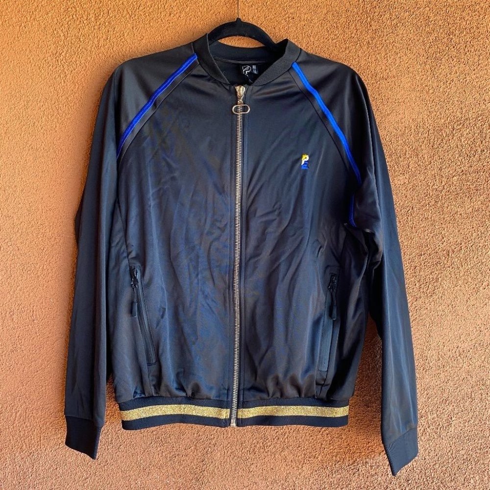 PE Nation Black Satin Bomber Jacket Size XS/S